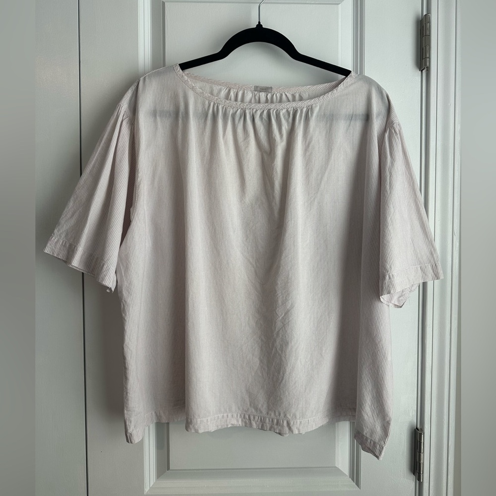 Makié Women’s Roundneck Flutter Sleeve Cotton Striped Top Size S/M